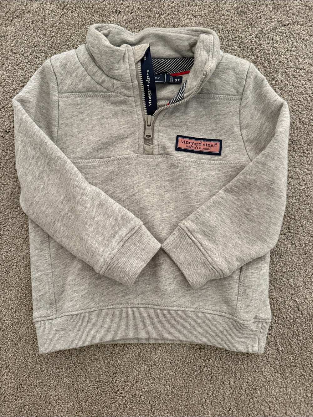 Vineyard Vines Kids' Light Gray Shep Quarter-Zip Pullover